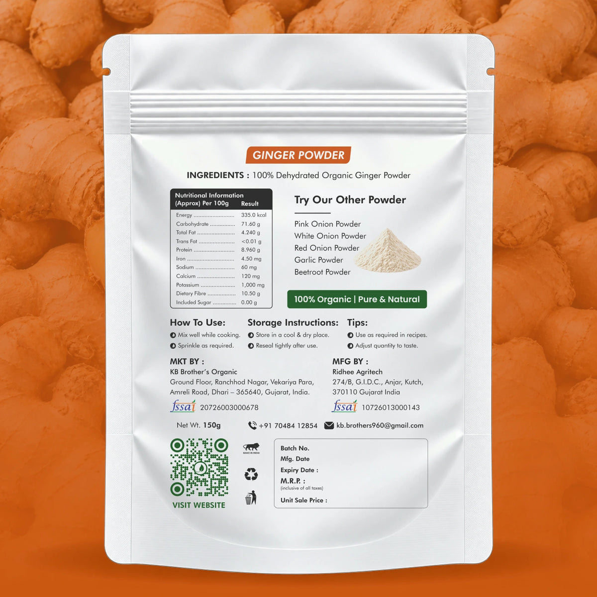 Ginger Dehydrated Powder
